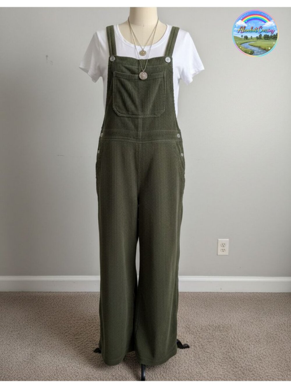 Corduroy Wide Leg Overalls Adjustable Straps Loose Fit Jumpsuit